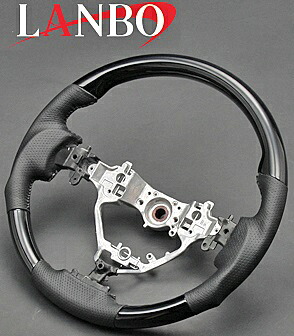 【M's】トヨタ ハリアー 60系( ZSU60・65W AVU65W ) LANBO製 ガングリップ コンビステアリング( ピアノブラック ) LST-175 TOYOTA HARRIER 社外品 ランボ ハンドル ガングリップステアリング 黒 艶アリ ピアノ|エムズパーツshop 店