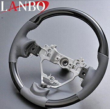 【M's】スズキ エブリィ ワゴン(DA17W)LANBO ノーマルグリップタイプ コンビステアリング(ピアノブラック)／／社外品 SUZUKI EVERY WAGON ランボ ハンドル パンチングレザー｜エムズパーツshop　店 20,617円