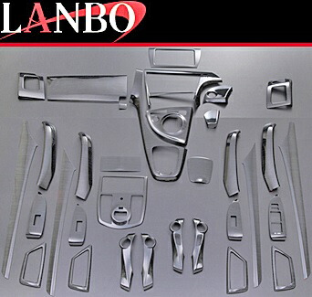 【M's】トヨタ プリウス 30系 ZVW30(2009y-2015y)LANBO製 3Dインテリアパネル 33ピースセット (黒木目調)／／TOYOTA PRIUS 3代目 社外品 ランボ オリジナル 室内パネル ABS樹脂 バーズアイ