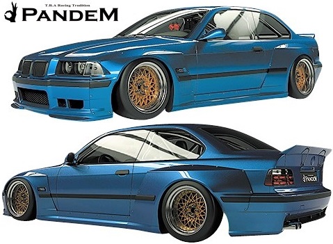 【M's】E36 BMW 3シリーズ クーペ (1990y-2000y) PANDEM ワイドボディキット 5点SET FRP製 TRA京都 パンデム エアロ フルキット フルエアロ エアロキット エアロセット ロケットバニー ロケバニ ワイドフェンダー オーバーフェンダー 316i 318i 320i 323i 325i 328i|エムズパーツshop 店