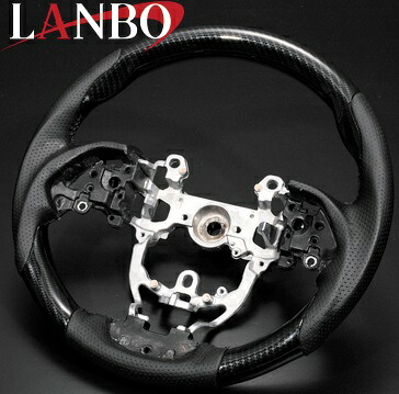 【M's】 50系 プリウス ZVW50 (2015y-2023y) LANBOオリジナル ガングリップ コンビ ステアリング ハンドル (ブラックカーボン調) ランボ 社外品 パーツ 部品 内装品 車内 インテリア ドレスアップ カスタム トヨタ TOYOTA 50 PRIUS 50プリウス LS186