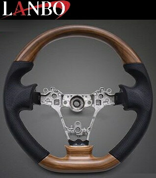 【M’s】 SUBARU サンバートラック グランドキャブ S500J S510J 前期 (H26.9-R4.1) LANBO オリジナル ガングリップ コンビ ステアリング ハンドル (ライトブラウン) ランボ 社外 パーツ 部品 内装品 内装 室内 車内 インテリア カスタム スバル LSD006 LSD006B