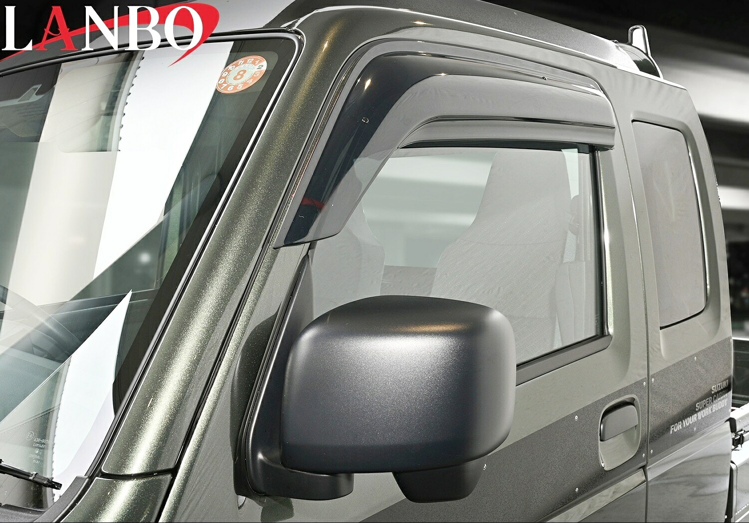 【M's】 三菱 ミニキャブトラック DS160T (2014.2月-) LANBO スタイリッシュドアバイザー サイドバイザー 左右 セット ランボ 社外 パーツ 部品 外装 用品 ドレスアップ カスタム ミニキャブ MITSUBISHI MINICAB TRACK 軽トラ 軽トラック 軽自動車 ドアバイザー DS34