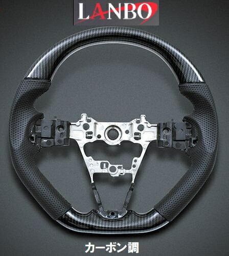 【M's】ダイハツ ハイゼットトラック ハイゼットジャンボ S500系 後期 LANBO オリジナル ガングリップ コンビステアリング カーボン調 LSD005D DAIHATSU ハンドル ステアリング PVCレザー carbon カーボン 軽自動車 内装 交換 おしゃれ ランボ