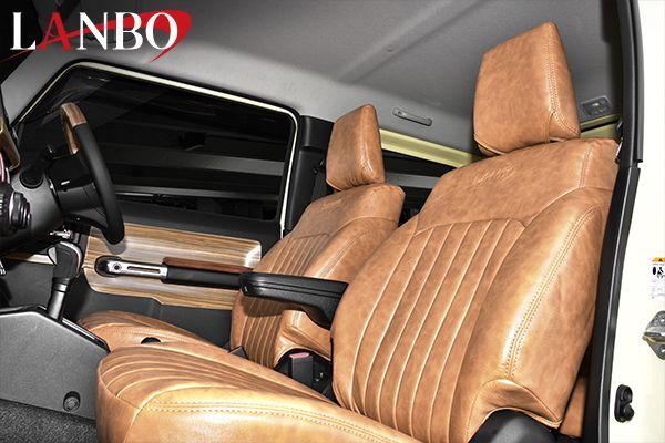 【M's】 スズキ JB64 JB74 ジムニー ジムニーシエラ XC XL LANBO レザー シートカバー 1台分 キャメル LANBO-1768-BR ランボ シートカバー 社外品 SUZUKI JIMNY SIERRA 64ジムニー 74ジムニー 運転席 助手席 後部座席 汚れ防止 PVCレザー カバー ヴィンテージ おしゃれ