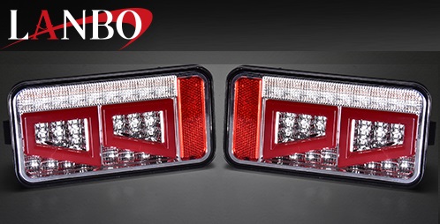 【M's】 スズキ スーパーキャリイ DA16T (2018.5-) LANBO 流れるウインカー付 LEDテールランプ クリア/レッド (インナーメッキ) ランボ 社外品 外装 パーツ 部品 テールライト テール シーケンシャルウインカー LEDテール キャリー LTL-CARRY-RE｜エムズパーツshop　店