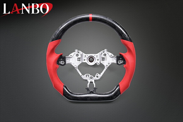 【M's】 スバル BRZ ZD8 LANBO プレミアムスポーツ ステアリング フォージドカーボン×リアルレッドレザー CB001B ランボ 内装品 車内 インテリア パーツ 社外 カスタム ドレスアップ SUBARU アクセサリー ハンドル|エムズパーツshop 店