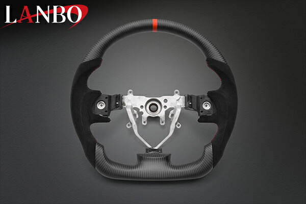 【M's】 スバル インプレッサ GE#/GH# LANBO プレミアムスポーツ ステアリング マッドカーボン×アルカンターラ CB018A ランボ 内装品 車内 インテリア パーツ 社外 カスタム ドレスアップ SUBARU アクセサリー ハンドル|エムズパーツshop 店