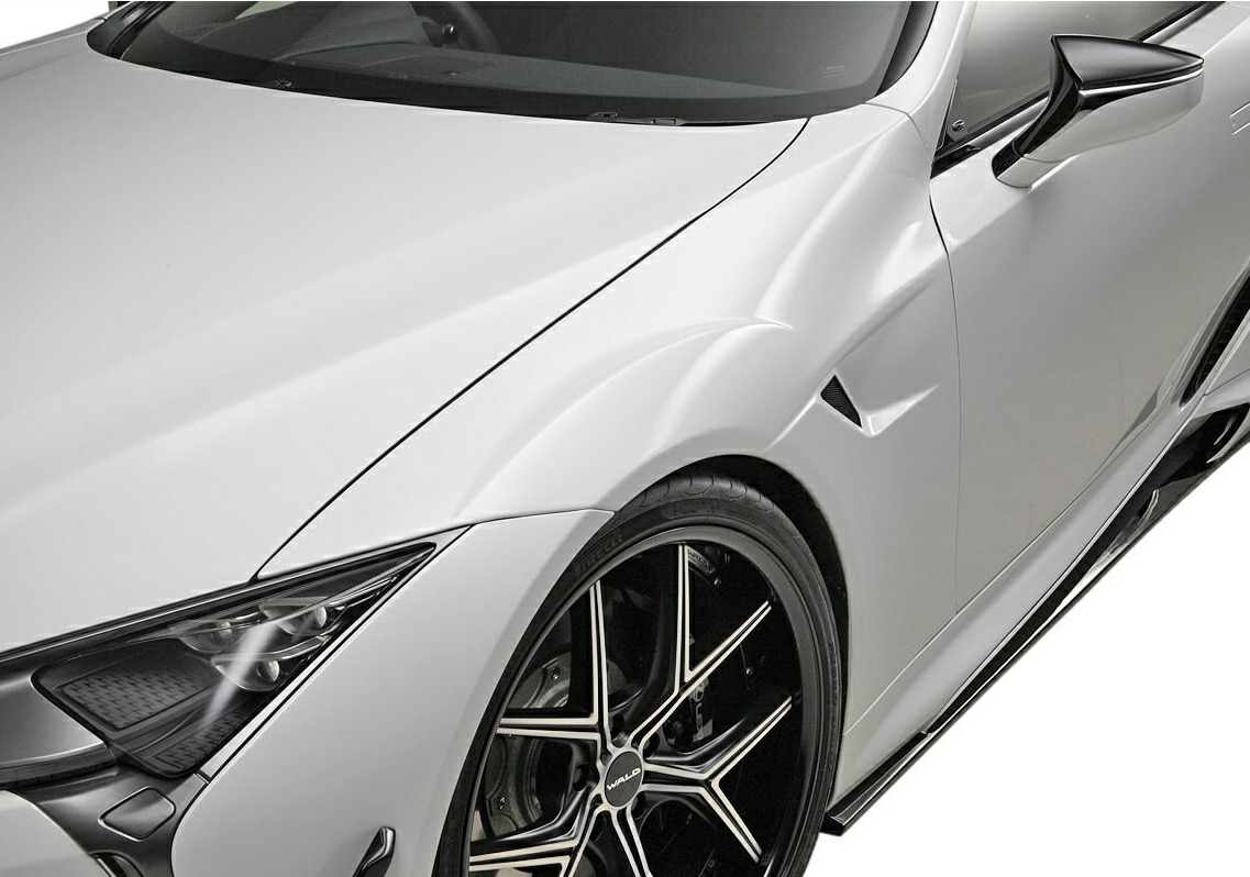 【M's】LEXUS LC500h/LC500（H29.3-）WALD SPORTS LINE フロントスポーツフェンダー 左右／／レクサス LC FRP ヴァルド バルド エアロ パーツ 未塗装 受注生産品