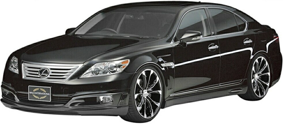 【M's】レクサス LS 40系 LS460L ロング用 中期（H21.9-H24.10）WALD EXECUTIVE LINE エアロ 3点キット(F+S+R) LEXUS USF41 ABS製 ヴァルド バルド エアロ パーツ フルエアロ フルキット エアロキット セット KIT SET LS40 40LS 未塗装 受注生産品 サイド ロング用｜エムズパーツshop　店