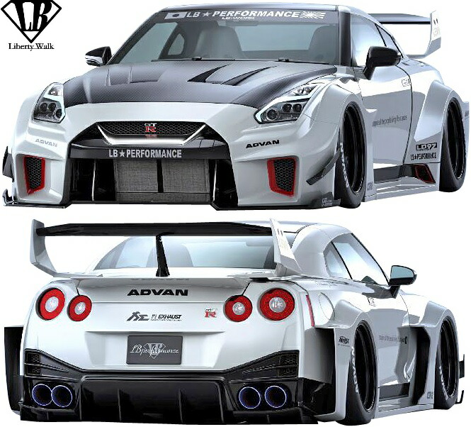 楽天市場】【M's】日産 R35 GT-R (2007y-) LB-Silhouette WORKS GT 35GT-RR Ver.2  コンプリートボディキット 8点／／FRP Liberty Walk リバティーウォーク リバティウォーク リバティー リバティ エアロ フルエアロ  エアロセット フルキット GTR LBシルエットワークスGT ...