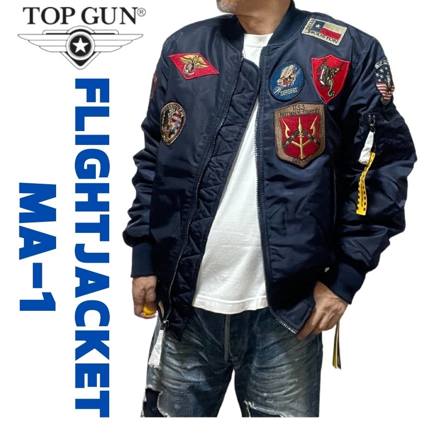 楽天市場】【10%OFF】【 TOPGUN 】MA-1 フライトジャケット トップガン 中綿 メンズ アウター ミリタリー ワッペン アメカジ  バイカー ブルゾン ジャンパー オリーブ 防寒 ショート丈 アメリカサイズ M L 秋冬物 : ＥＮ ＶＯＧＵＥ アン ヴォーグ