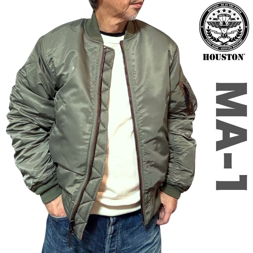 楽天市場】MA-1 オールジャケット (オリーブドラブ)-HOUSTON