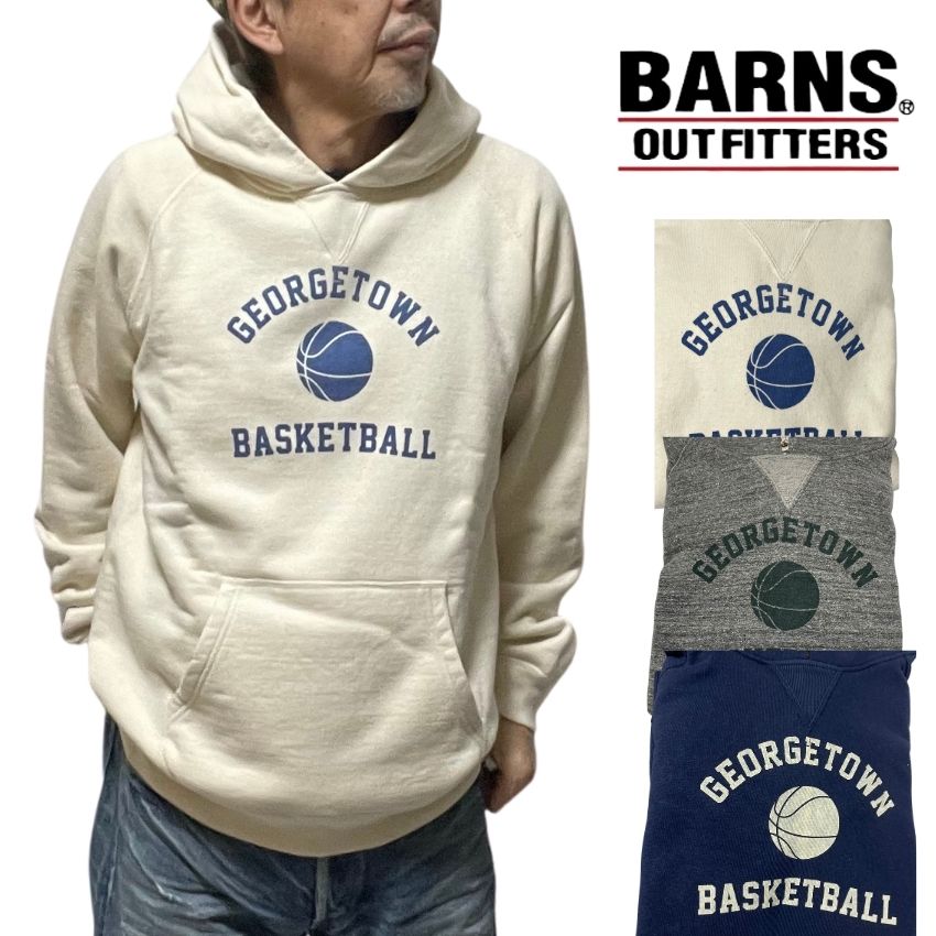 【 BARNS 】ジョージバーンズ アウトフィッターズ BR-22455 吊編み裏毛 ティーシャツ 刷り上げる 汗水 パーカー トレナー ヴィンテージ 甚だしい加重値 COZUN 長袖 メンズ トップス アメカジ 今めかしい ブランド名 日本製