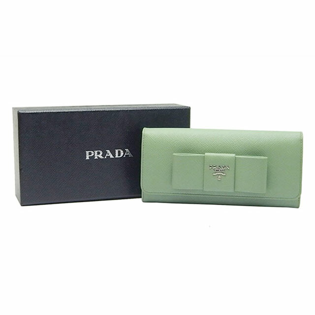 PRADA プラダ　パイソン　財布　ウォレット　三つ折り　グリーン　系 PRADA プラダ パイソン 財布 ウォレット 三つ折り グリーン 系