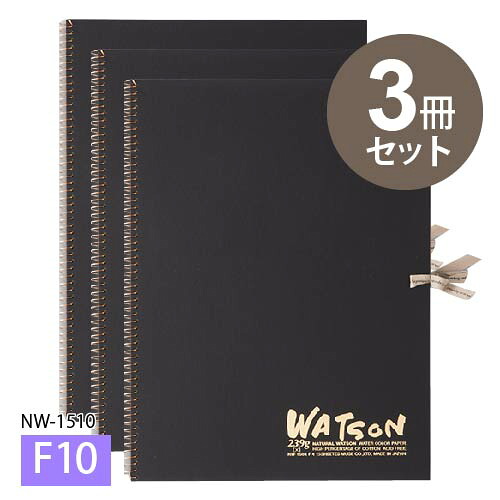【スケッチブック3冊まとめ買い！】ワトソンブック　F10　239g（特厚口） 本型・SP・スキップアーチ孔・ヒモ付き １５枚　国産高級水彩紙・コットン高配合　3冊セット販売｜エンオーク