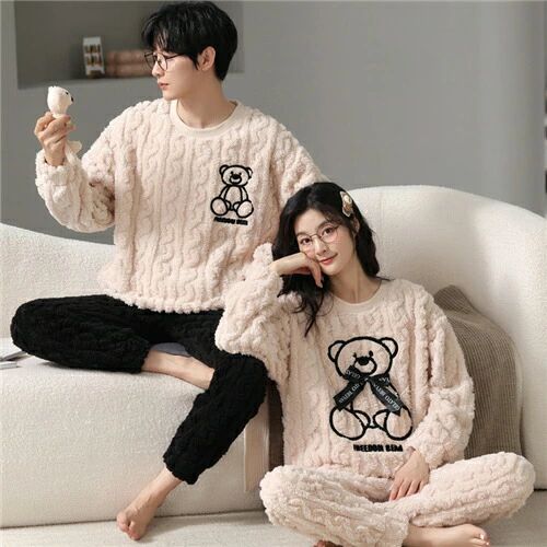 ペア パジャマ 冬 モコモコ カップル ペア モコモコ メンズ ペアパジャマ カップル 秋冬 結婚祝い プレゼント ペアパジャマ カップル 冬