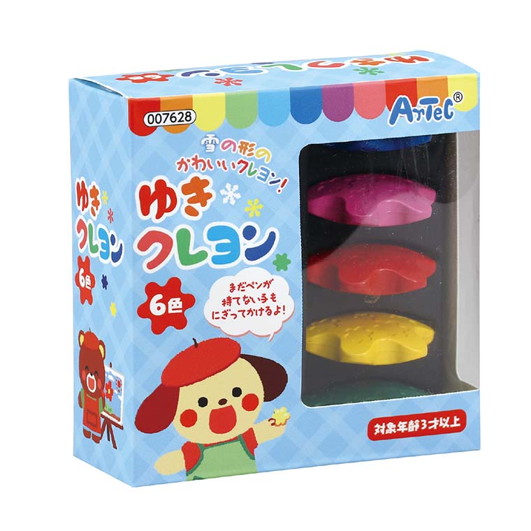 ゆきクレヨン 6色 1セット入 くれよん 雪 雪形 6色 にぎってかける かわいい ワックス お祝い プレゼント ギフト お絵描き  お絵かき 知育 図工 図画 工作 美術 新学期 幼稚園 保育園 学校 教材 記念品 入園 アーテック artec 【宅配便】：名入れ記念品の店 ...