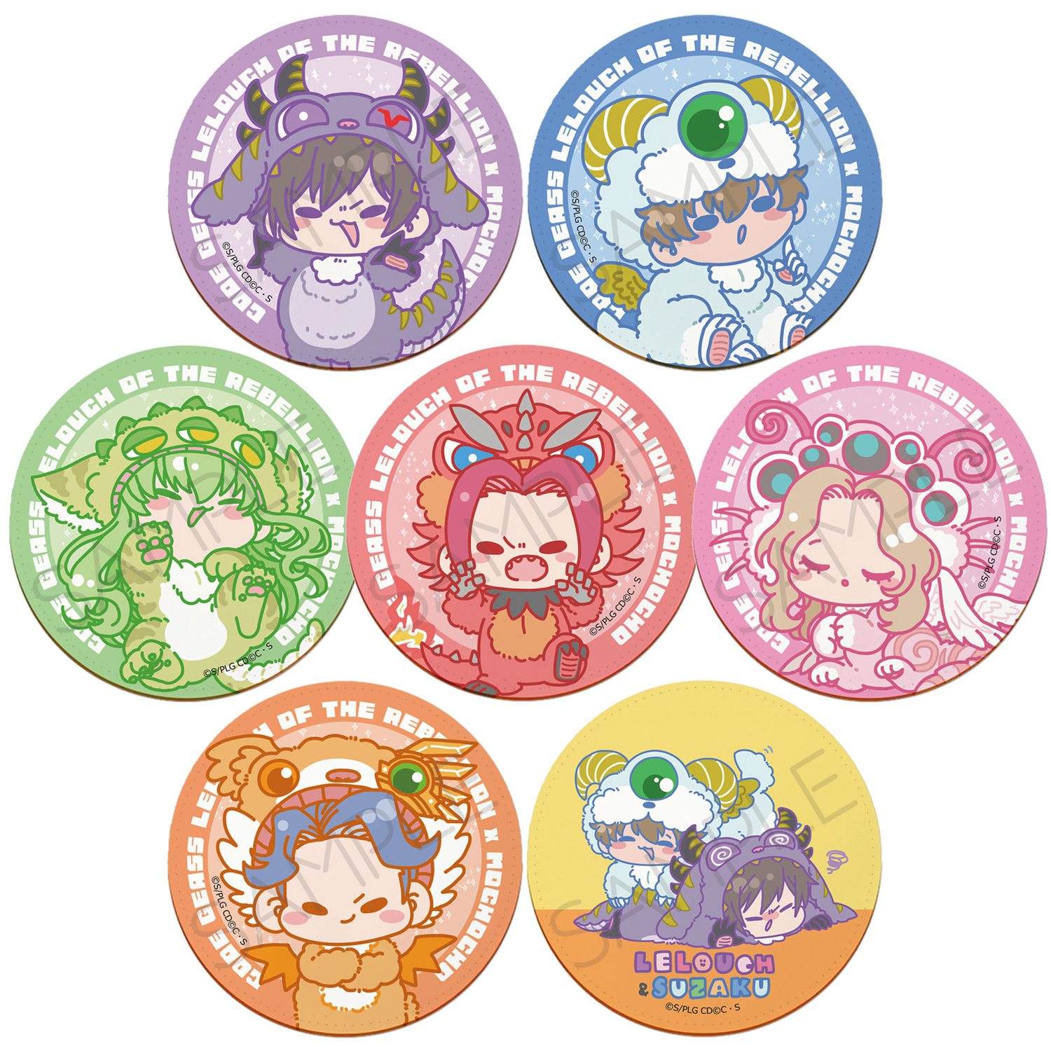 『コードギアス 反逆のルルーシュ』 レザーコースター MA(ルルーシュ) MB(スザク) MC(C.C.) MD(カレン) ME(ナナリー) MF(ジェレミア) MG(ルルーシュ＆スザク) キャラクターグッズ 合皮 コースター mochochoシリーズ 推し活 (公式 正規ライセンス取得) 公認グッズ画像