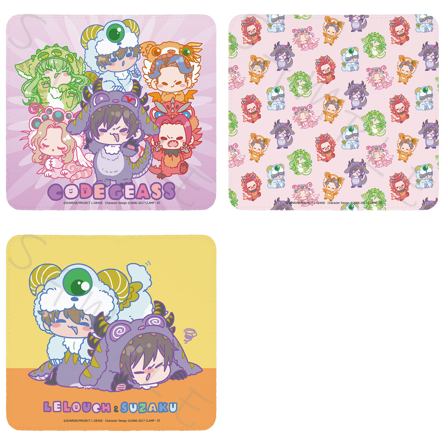 『コードギアス 反逆のルルーシュ』 マウスパッド MA(集合) MB(総柄) MC(ルルーシュ＆スザク) ルルーシュ スザク C.C. カレン ナナリー ジェレミア キャラクターグッズ 合皮 フェイクレザー mochochoシリーズ 推し活 公式 正規ライセンス取得 公認グッズ画像