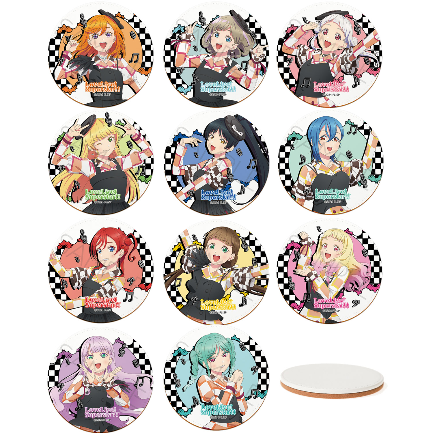 『ラブライブ！スーパースター!!』 第5弾 レザーコースター 澁谷かのん 唐可可 嵐千砂都 平安名すみれ 葉月恋 若菜四季 米女メイ 桜小路きな子 鬼塚夏美 ウィーン・マルガレーテ 鬼塚冬毬 キャラクターグッズ 合皮 コースター (公式 正規ライセンス取得) 公認グッズ画像
