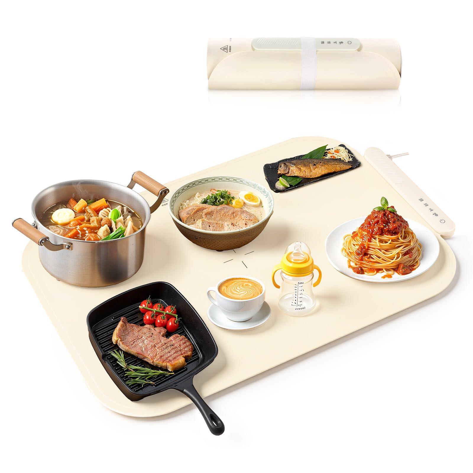 食料雑貨類保温お皿 明かり保温御盆 折りたたみ 熱っぽいお皿 3座標軸体温合わせる 卓上暖房器