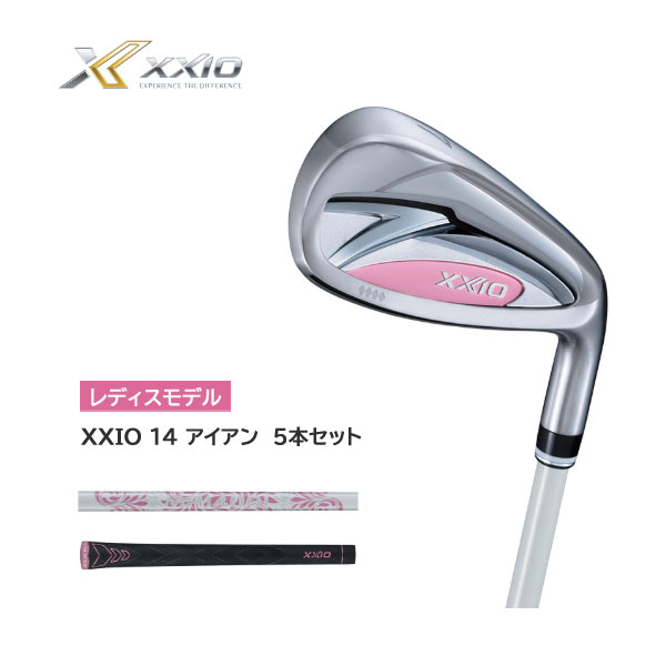 ダンロップ/DUNLOP ゼクシオ/XXIO 14 アイアン レディス \u003cBR\u003eMP1400L 炭素矢がら ゼクシオ14専用手持ち部分とり備える 5本書き割り（#7-9、PW、SW）