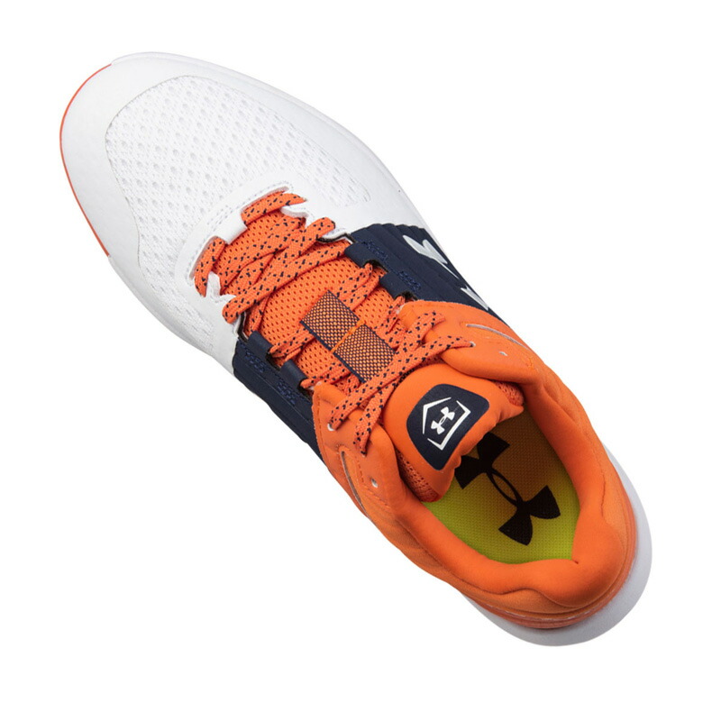 navy and orange under armour shoes