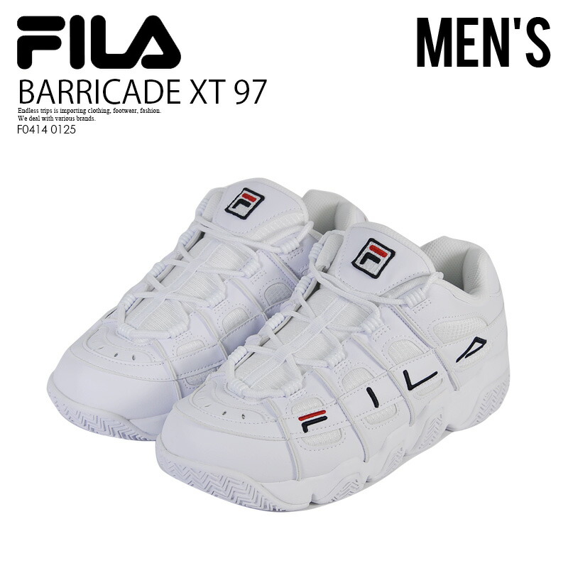 楽天市場 大人気 希少 メンズ 国内正規品 Fila フィラ Barricade Xt 97 バリケードxt97 Bts Pr 着用モデル ダッド シューズ 厚底 アグリーシューズ アグリースニーカー スニーカー メンズスニーカー White Navy Red ホワイト ネイビー レッド F0414 0125