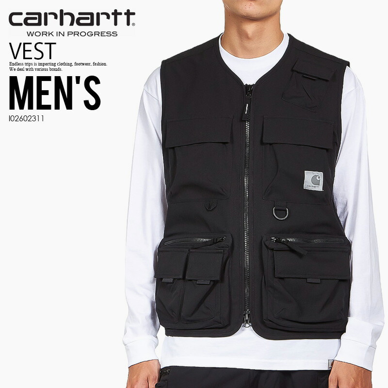 楽天市場 入手困難 希少 Carhartt Wip カーハート ダブリューアイピー Elmwood Vest エルムウッド ベスト メンズ レディーストップス Black ブラック I02602311 Black エンドレストリップ Endless Trip 楽天市場店