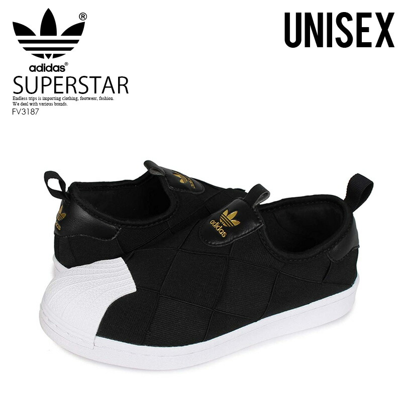 稀覯 急進的人受け Adidas アディダス Superstar Slip On 名人 スリッポン ユニセックス メンズ レディース シューズ スニーカー Cblack Ftwwht Goldmt 黒人 毛唐人 ゴールド Fv3187 Endless Trip Endlesstrip 切りの無いジャーニー Brainboxacumen Edu Mm