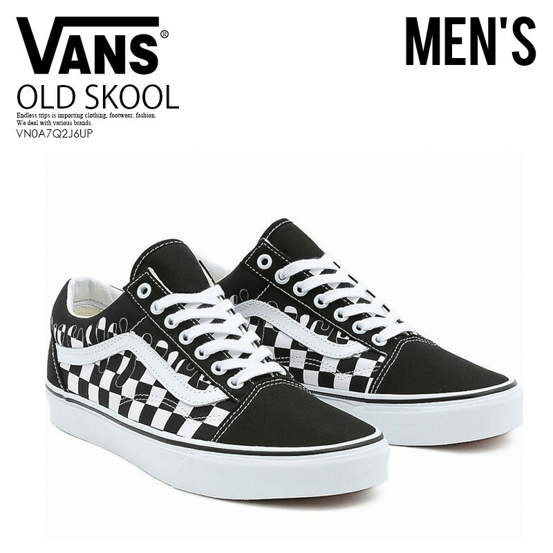 登場 エンドレストリップ Endlesstrip Trip Endless Vn0a7q2j6up Blktrwht ブラック ホワイト Paintdripckrbrd 厚底 スニーカー バンズ スクール オールド チェッカーボード ドリップ ペイント Skool Old Checkerboard Drip Paint ヴァンズ Vans メンズ 大人気