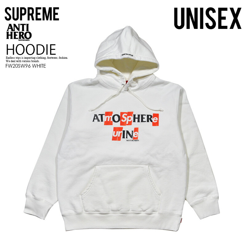 最高の 希少 大人気 Supreme シュプリーム Antihero Hooded Sweatshirt アンタイヒーロー フーディッド スウェットシャツ フーディー パーカー メンズ レディース ユニセックス 白 White ホワイト 裏起毛 Fwsw96 White エンドレストリップ 新規購入
