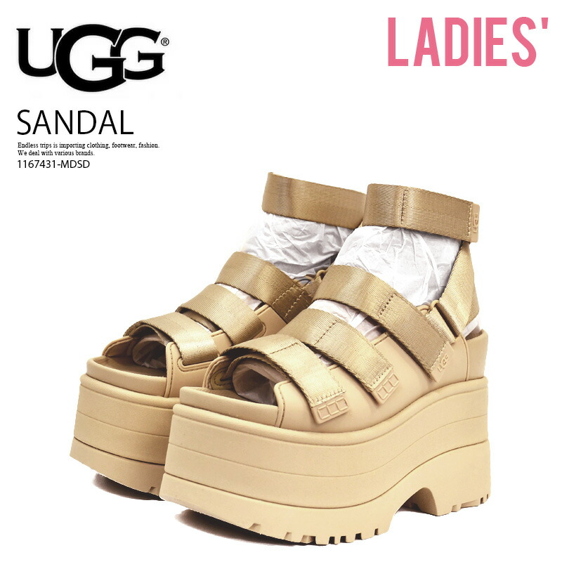 UGG アグ W GOLDENRISE (ウィメンズ ゴールデンライズ) レディース 3WAY 厚底 ストラップ サンダル 夏 旅行 スライド ビーチ 海 プール アウトドア キャンプ カジュアル ストリート 普段使い ベージュ MUSTARD SEED (マスタード シード) 1167431 MDSD 1167431-MDSD R0047 dpd