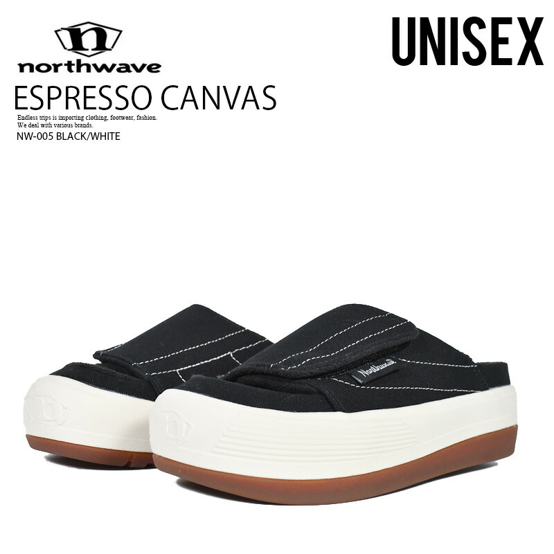 【エントリーでポイント10倍!】NORTHWAVE (ノースウェーブ) ESPRESSO SLIPPERS (エスプレッソ スリッパ) ユニセックス メンズ レディース ローカット サンダル スニーカー キャンバス 厚底 カジュアル ストリート ブラック/ホワイト NW-005 BLACK/WHITE R0047 dpd-2|ENDLESS TRIP 店