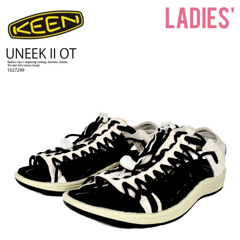 KEEN (キーン) WOMENS UNEEK II OT (ウィメンズ 特殊 II OT) レディース 変わり種 オープントゥ スニーカー 同盟罷工一回り サンダル 流行り 町若い者 普段使い走り 心地よい 表どおり アウトドア 象牙色 黒 BIRCH/BLACK (バーチ/黒いこと) 1027299 R0077