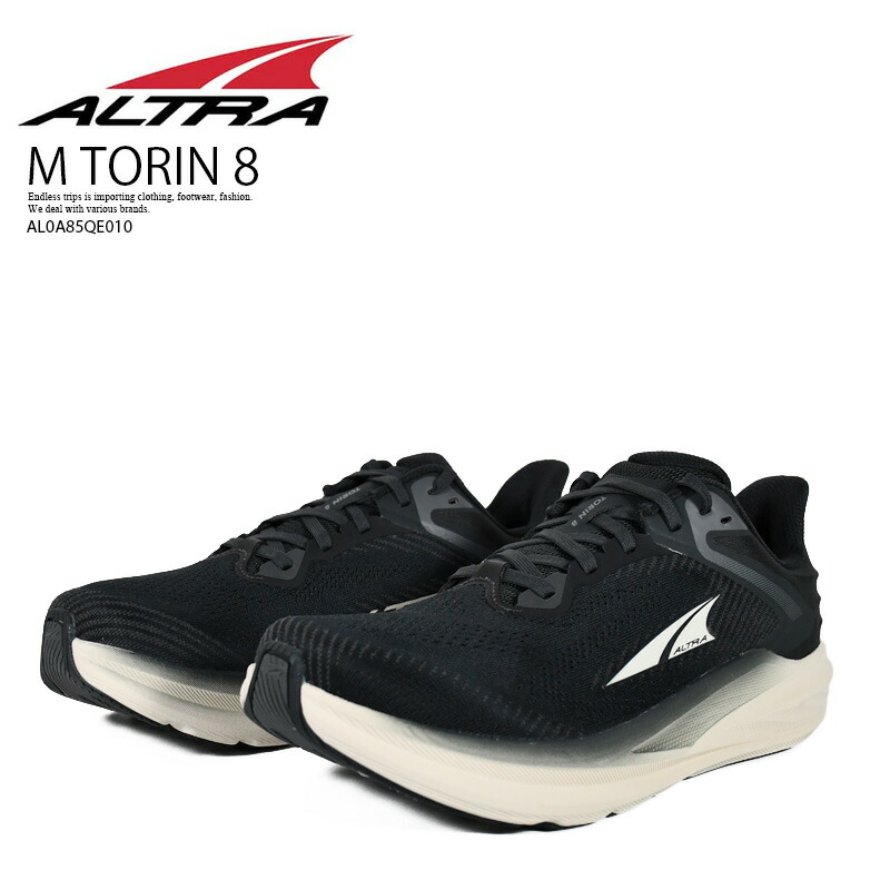 【エントリーでポイント10倍！】ALTRA (アルトラ) M TORIN 8 (メンズ トーリン 8) メンズ ローカット スニーカー ロード ランニング シューズ ウォーキング 運動靴 普段使い カジュアル BLACK/WHITE (ブラック/ホワイト) AL0A85QE010 R0018