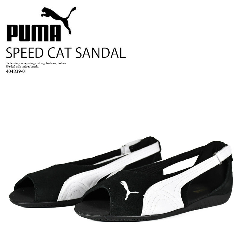 PUMA (ピューマ) SPEEDCAT SANDAL WOMENS (ウィメンズ スピードキャット サンダル) レディース サンダル 置き目労働者階級 ローテク 薄底 バレー中核グループ Y2K 韓国流行り物 心地好い 表どおり (黒いこと/白いこと) 404839 01 404839-01 R0068