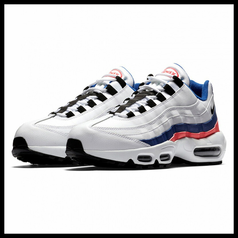 라쿠텐 대감사제! NIKE(나이키) AIR MAX 95 ESSENTIAL (에어 막스 95 essential) 스니커 WHITEBLACK SOLAR RED(화이트블랙블루레드) 749766 106 ENDLESS TRIP ENDLESSTRIP 엔드리스 여행 SZ.7.5 NIKE AIR Max 95 Essential 749766 106
