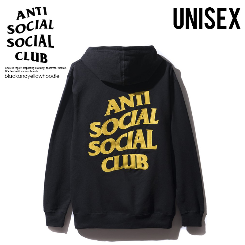 yellow anti social social club hoodie