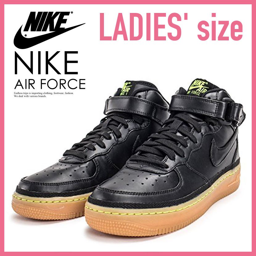 nike air force 1 womens black gum sole