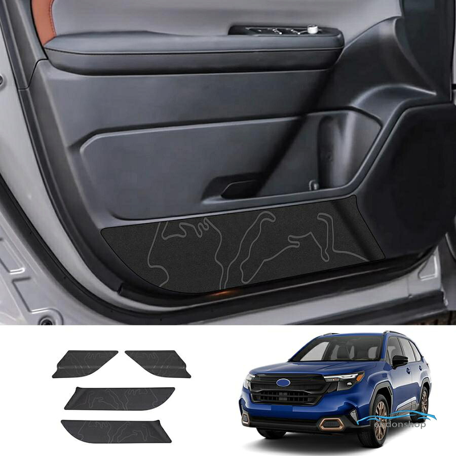 新型 フォレスター SL系 ドアマットプロテクター Forester SL5 SLG スポーツ HEV 内装 ドアキックガード ドアパネルマット 黒