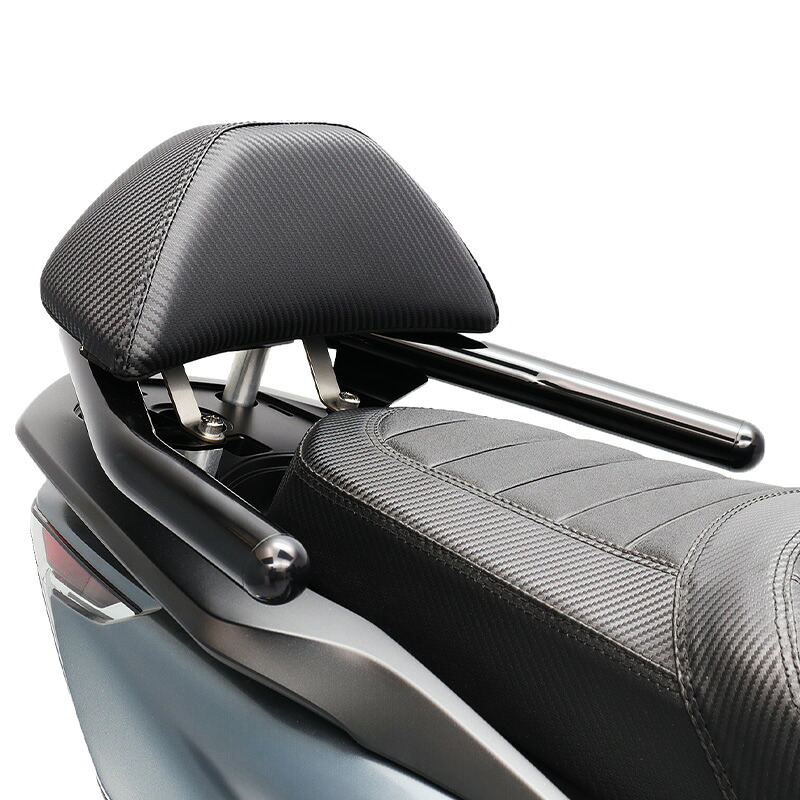 PCX PCX150 PCX160 PCX HYBRID バックレスト(カーボン)+グラブバー(ブラック)セット バイク