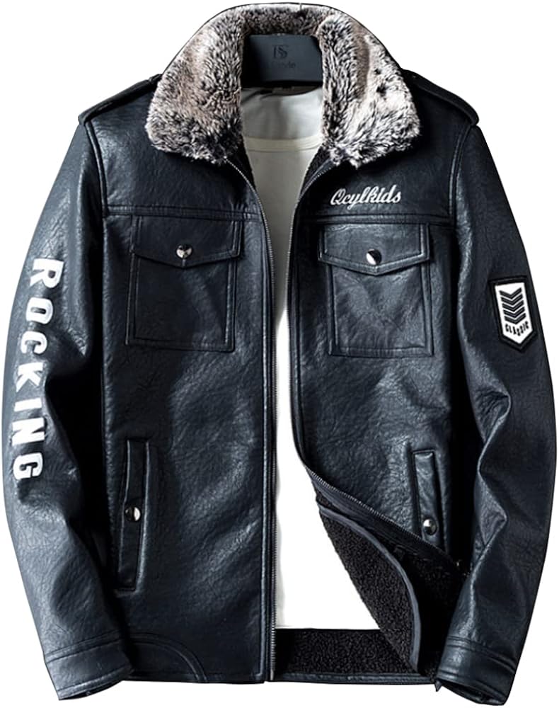 新品☆秋冬モデル防寒ライダースジャケット レザージャケット メンズ 革ジャン ライダースジャケット 秋冬 裏起毛