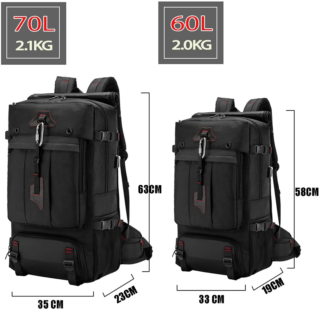 品質のいい 登山リュック 70L 大容量 ファスナー リュックサック バックパック 17インチPC スクエア 防水 ハイキング用 ハイキング キャンプ  アウトドア 防災 旅行 翌日配送 www.rmb.com.ar