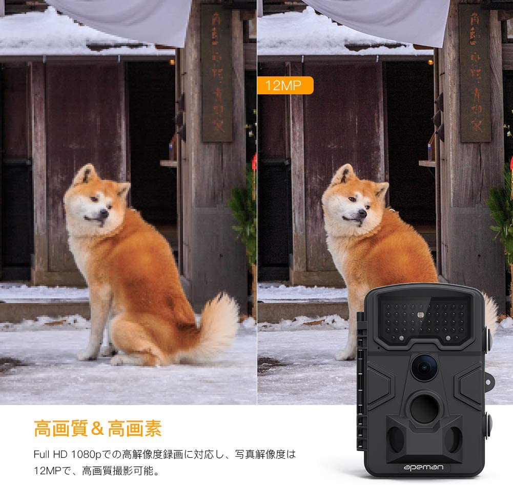 New限定品 楽天市場 トレイルカメラ 防犯カメラ Apeman 正規代理店 暗視カメラ 狩猟モニターカメラ 監視カメラ 10万画素 Hd 1080p 1 広角 動体検知 人感センサー 自動録画 家庭 屋外 動物撮影 野外監視 車庫 駐車場用 Ip54防水カメラ Energ 楽天市場店 超人気