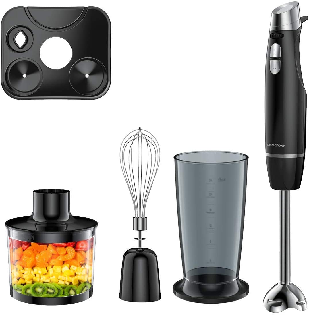 ポイント10倍 楽天市場 ハンドブレンダー Sandoo 1台5役 きざむ 混ぜる つぶす 砕く 泡立てる 調理器具 収納便利 時短 離乳食 飛び散り防止 フードプロセッサー 自由にスピード調節 600ｗ お手入れ簡単 メーカー一年間保証 Energ 楽天市場店 第1