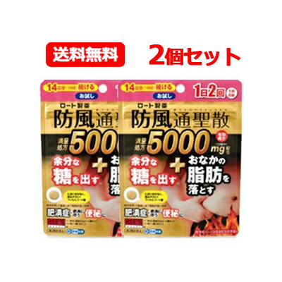 【第2類医薬品】送料無料 2個セット ロート　防風通聖散錠満量ａ　168錠（14日分）2個セット ※セルフメディケーション税制対象商品