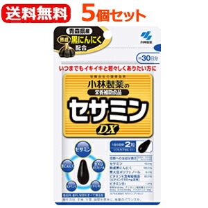 【送料無料！5個セット！】【小林製薬】 セサミンDX(30日分60粒入)×5個セット 　【小林製薬の栄養補助食品】セサミンＤＸ　セサミン・発酵黒にんにく配合食品