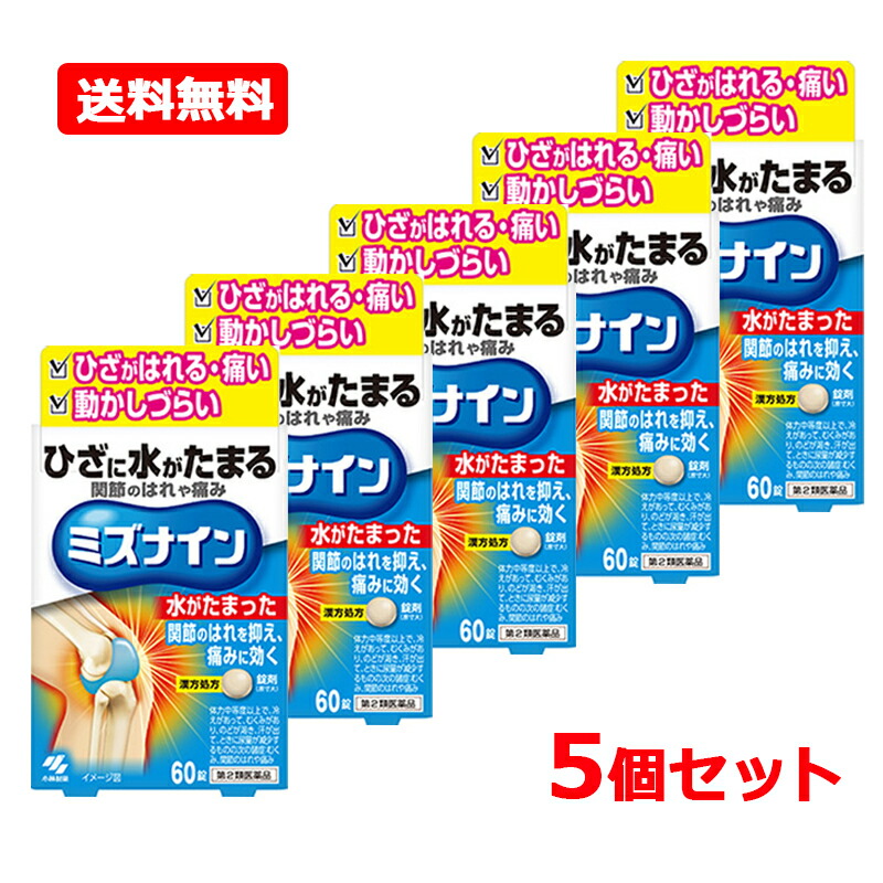 【第2類飲み薬】【貨物輸送無料・5個書き割り】小林製薬 ミズナはたご屋 60錠×5書き割り 錠剤漢方処方箋 ひざの苦痛なこと はれ 越婢加朮附湯えっぴかじゅつぶとう エッピカジュツブトウ